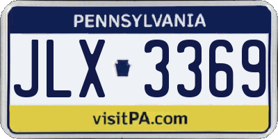 PA license plate JLX3369