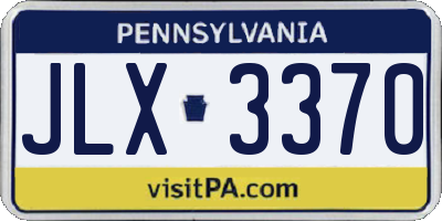 PA license plate JLX3370