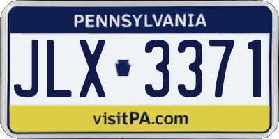 PA license plate JLX3371