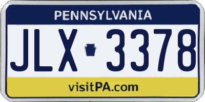 PA license plate JLX3378