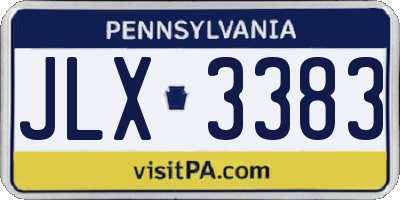 PA license plate JLX3383