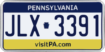 PA license plate JLX3391