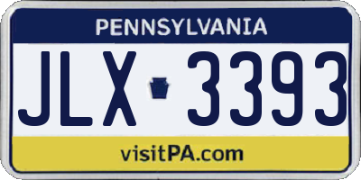 PA license plate JLX3393
