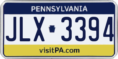 PA license plate JLX3394