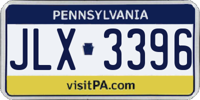 PA license plate JLX3396