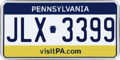 PA license plate JLX3399