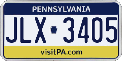 PA license plate JLX3405