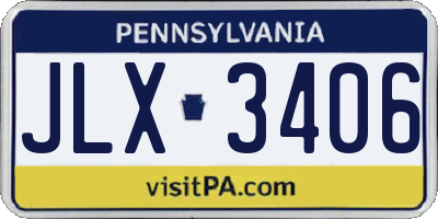 PA license plate JLX3406