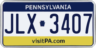 PA license plate JLX3407