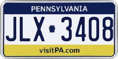 PA license plate JLX3408