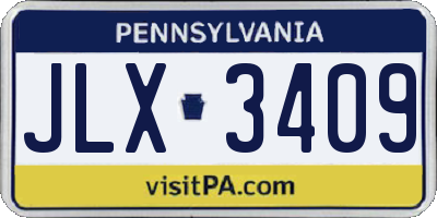 PA license plate JLX3409
