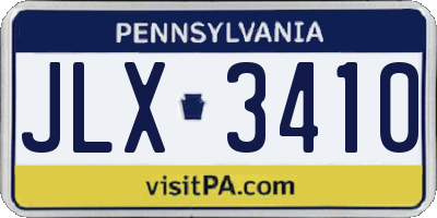 PA license plate JLX3410