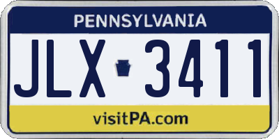 PA license plate JLX3411