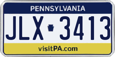 PA license plate JLX3413