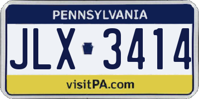 PA license plate JLX3414