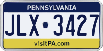 PA license plate JLX3427