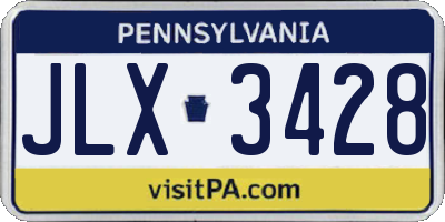 PA license plate JLX3428