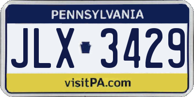 PA license plate JLX3429