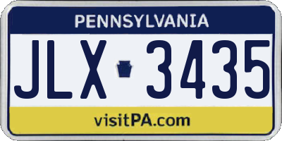 PA license plate JLX3435