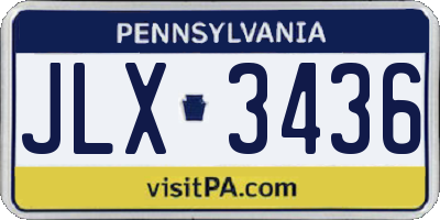 PA license plate JLX3436