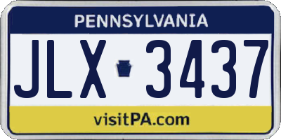 PA license plate JLX3437
