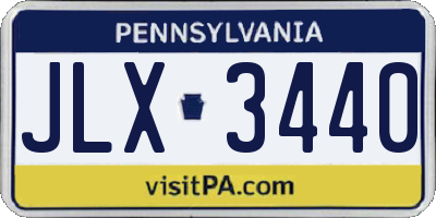 PA license plate JLX3440