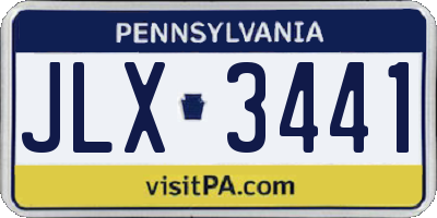 PA license plate JLX3441