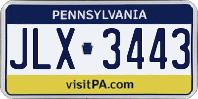 PA license plate JLX3443