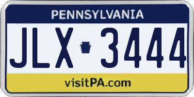 PA license plate JLX3444