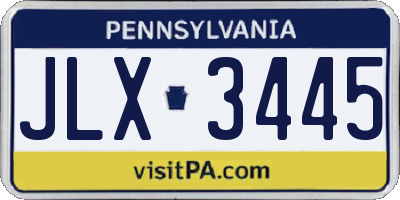 PA license plate JLX3445