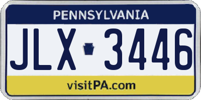 PA license plate JLX3446
