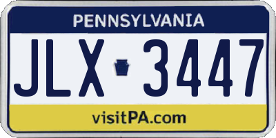 PA license plate JLX3447