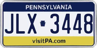 PA license plate JLX3448