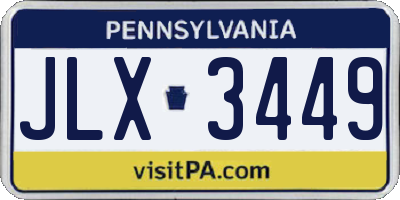 PA license plate JLX3449