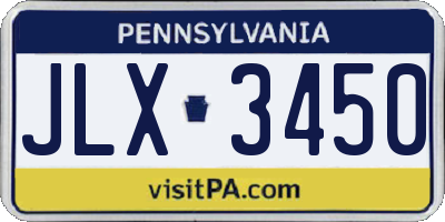 PA license plate JLX3450
