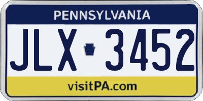 PA license plate JLX3452