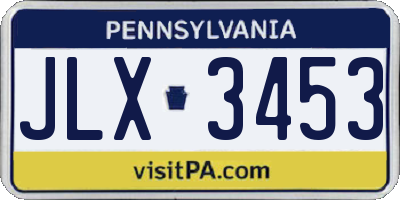 PA license plate JLX3453