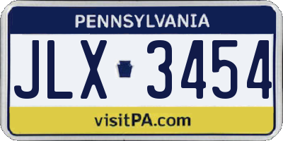 PA license plate JLX3454