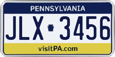 PA license plate JLX3456