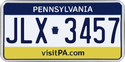 PA license plate JLX3457