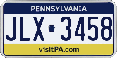 PA license plate JLX3458