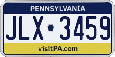 PA license plate JLX3459