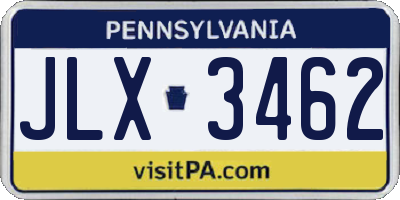 PA license plate JLX3462