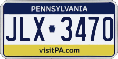 PA license plate JLX3470