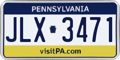 PA license plate JLX3471