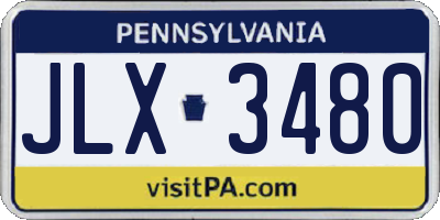 PA license plate JLX3480