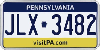 PA license plate JLX3482