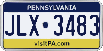 PA license plate JLX3483