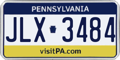 PA license plate JLX3484