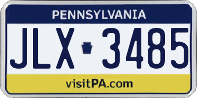 PA license plate JLX3485